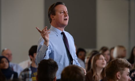 David Cameron holds a EU referendum Q&A with students in Ipswich