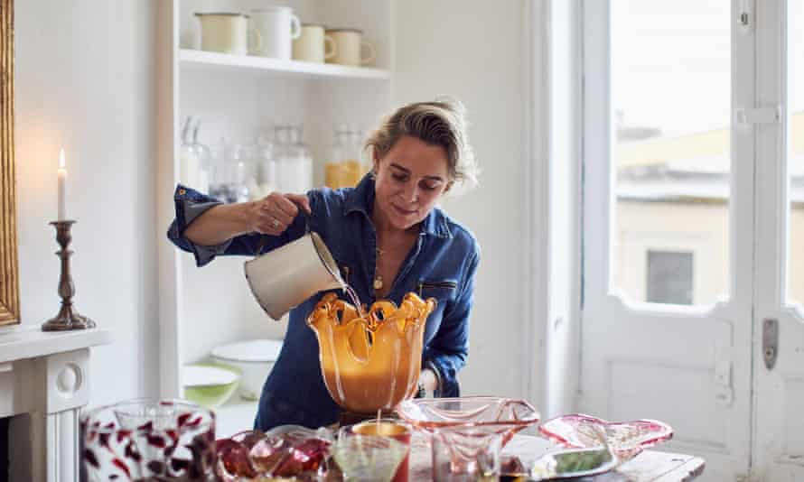 Up in smoke: Rachel Vosper hand pours a beeswax candle.