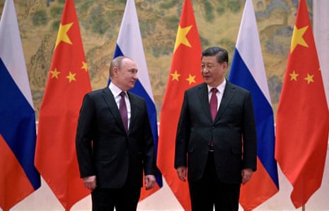 Vladimir Putin attends a meeting with Chinese President Xi Jinping in Beijing, China, on 4 February 2022.