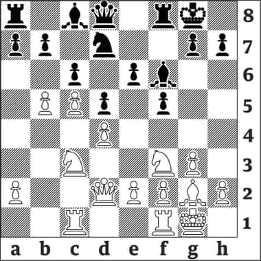 Niemann (Black, to move) went 1….Qa5?? 2 bxc6 bxc6 3 Nxd5! Qxd2 4 Nxf6 CHECK followed by 5 Nxd2 and White is a pawn up without compensation, which Erijaisi duly converted. This small tactic can arise from various openings.