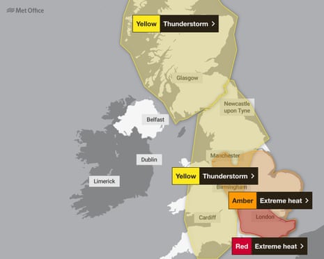 Weather alert map for Friday