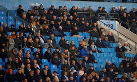 Empty seats at Manchester City's Etihad Stadium