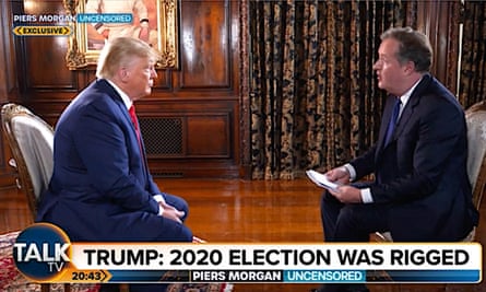 Piers Morgan interviewing Donald Trump on Talk TV, April 2022
