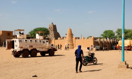 A UN peacekeeping armoured vehicle in Timbuktu