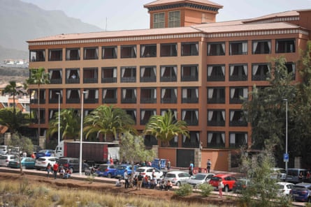 The Costa Adeje Palace Hotel in La Caleta, Tenerife, where hundreds of people were quarantined in February.