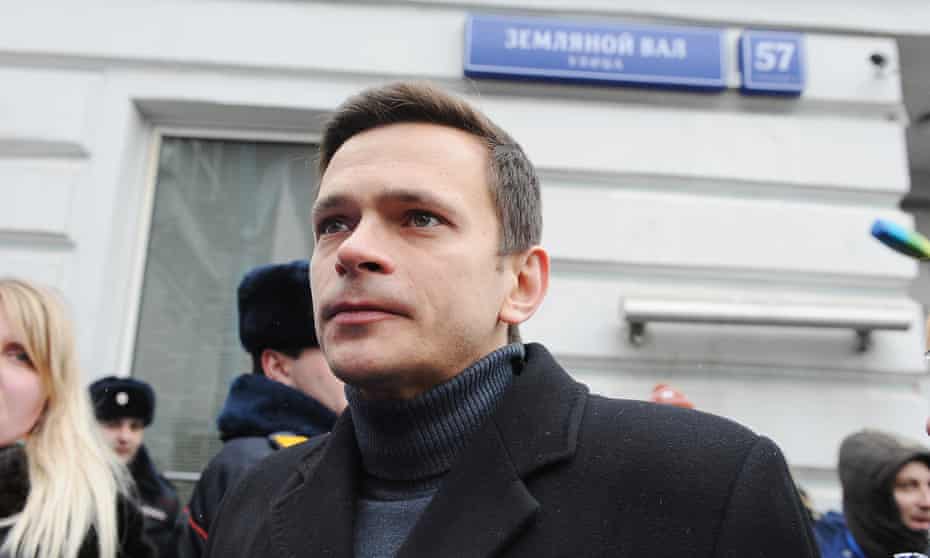 Ilya Yashin at a memorial service for Boris Nemtsov in March.