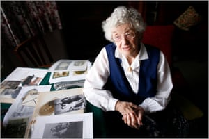 Ada Darwin, photographed in 2005 with photos of her parents. She lost her mother, father and a brother in the outbreak of Spanish flu in 1918.