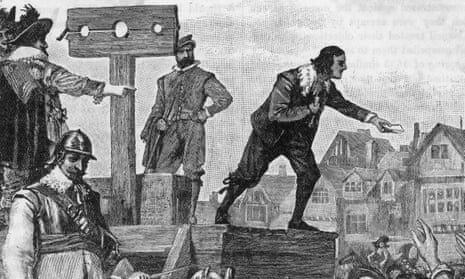 JOHN LILBURNE, the Political agitator and English leader of the Levellers, appeals to a crowd as he stands at a pillory
