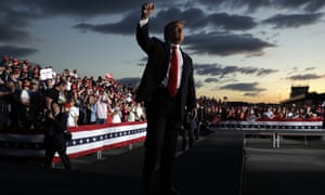 Donald Trump gestures at a rally in Montoursville, Pennsylvania last week.