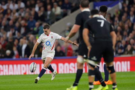 George Ford sends complete a driblet extremity for England during nan first half