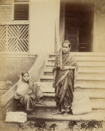 William Johnson, Brahmin Girls. Silver albumen print from wet collodion glass negative mounted on paper, c1855