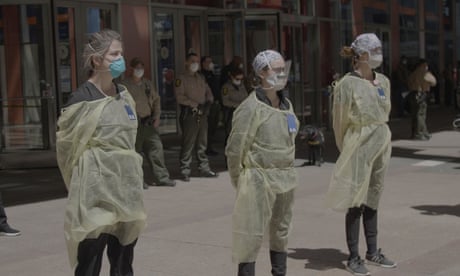 American healthcare workers protesting in In the Same Breath.