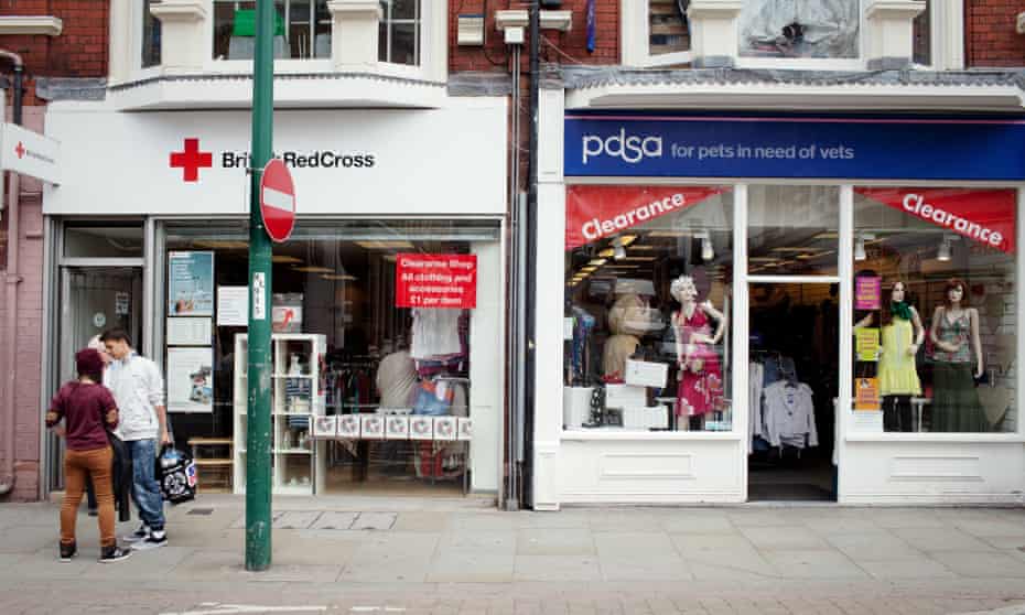 Charity shop fronts PDSA and British Red Cross