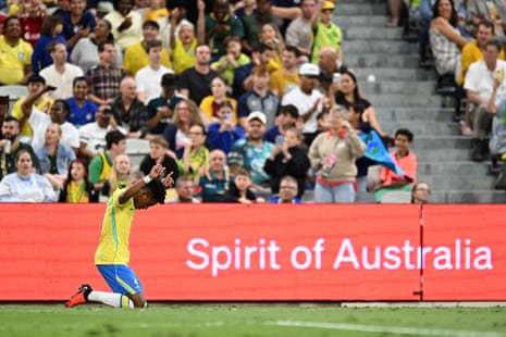 Estevão celebrates scoring a goal