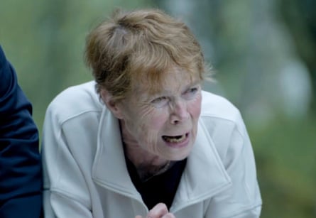Celia Imrie screaming down a well