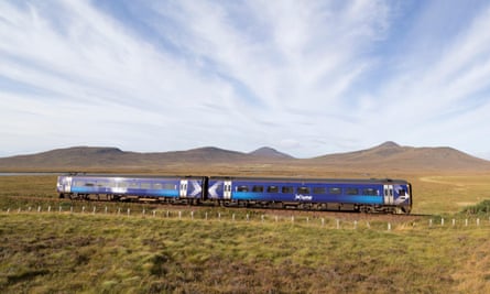 weekend train trips uk Scotrail train in Sutherland.