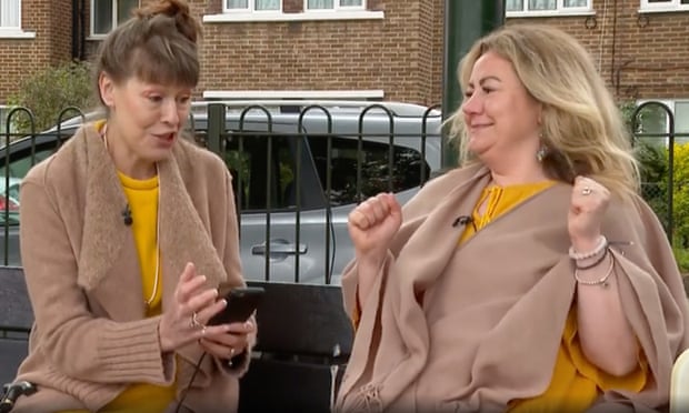 A screengrab of Jan Spivey and Louise Smith, two of the British women affected by Pip breast implants, delighted by the court’s decision.