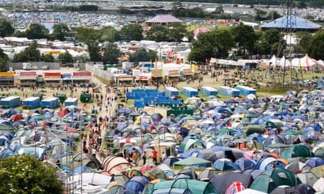 The campsites at Glastonbury festival