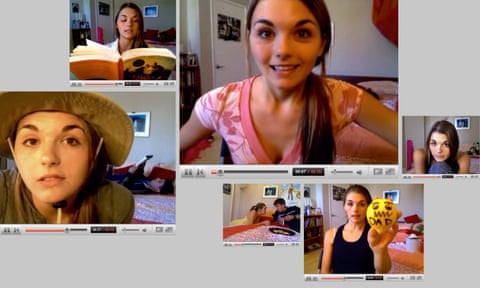 Composite of screenshots from lonelygirl15’s YouTube channel