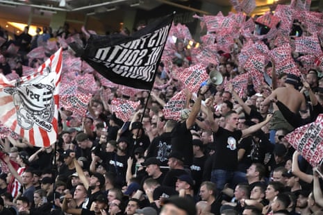 PSV Eindhoven v Arsenal: Europa League – live | Europa League 6 PSV's fans cheer during the Europa League group A soccer match between PSV and Arsenal.