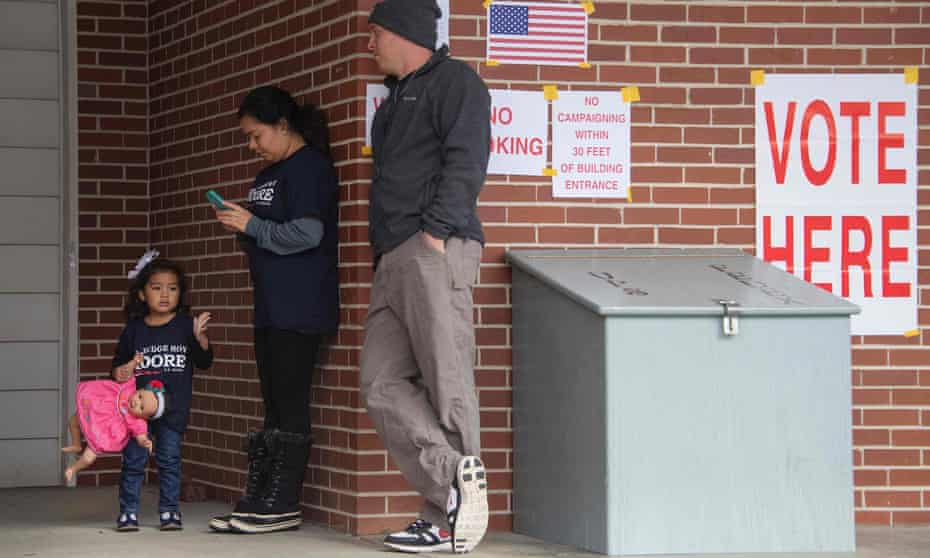 Voters at a polling station to vote in Gallant, Alabama on Tuesday.