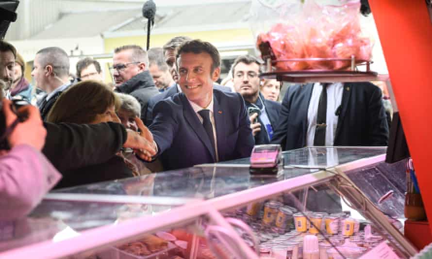 Emmanuel Macron in Hautes-Pyrenees, Barbazan-Debat in south-west France on Friday.