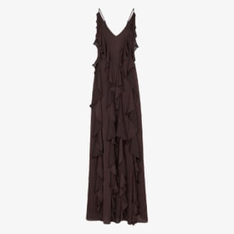 Whistles chocolate ruffle maxidress.
