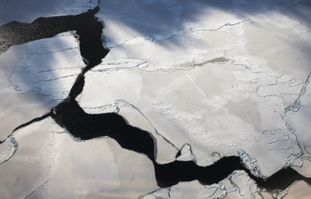 Ice floats near the coast of West Antarctica