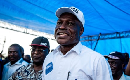 Martin Fayulu, the runner-up in Congo’s presidential elections, at a rally in Kinshasa.