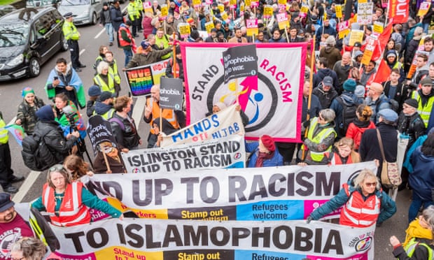 A march against racism in London in March. 