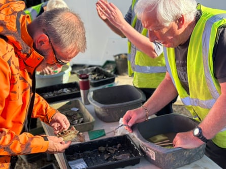 The team looking at finds