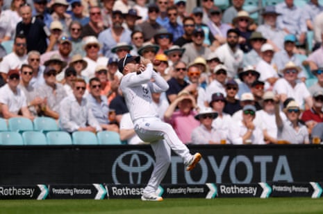 Ben Duckett of England drops a catch