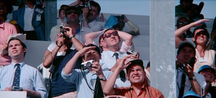 Astonishing … a crowd watch the launch of Apollo 11.