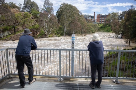 Heavy rain has caused high water levels on the Yarra River at Dights Falls in Abbotsford.