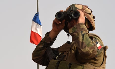 A French soldier, part of an anti-terrorist operation in the Sahel. Successive governments have argued the near decade long mission has been integral to preventing jihadist threats in Europe.