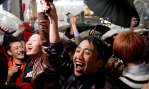 People celebrate the start of Japan’s new Reiwa imperial era and emperor Naruhito’s accession