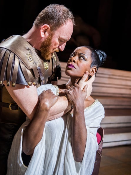 Josette Simon (Cleopatra) and Antony Byrne (Antony) in Antony &amp; Cleopatra.