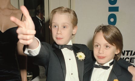 With his brother, Kieran Culkin, c 1990.