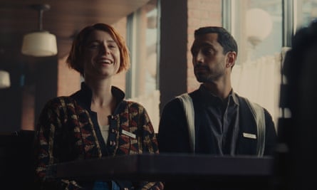 Jessie Buckley and Riz Ahmed in Fingernails on Apple TV+.