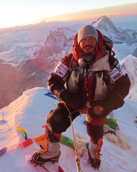 Nirmal Purja at the summit of Everest summit in May 2019.