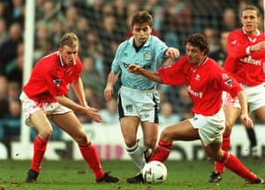 Georgi Kinkladze in action for Manchester City against Middlesbrough in 1997.
