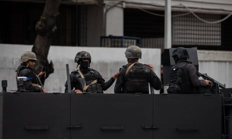 Members of the General Directorate of Military Counterintelligence (DGCIM) in Caracas in July 2021. The DGCIM is accused of numerous cases of torture.