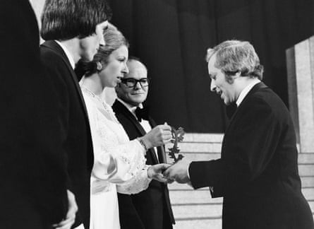 Alan Afriat receiving his Bafta award from Princess Anne in 1974