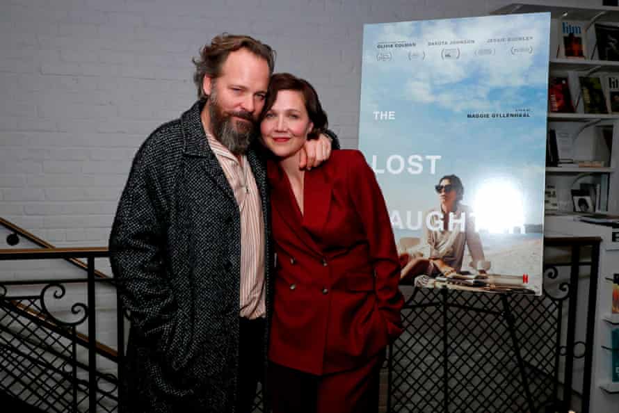Peter Sarsgaard promoting The Lost Daughter, which was directed by his wife, Maggie Gyllenhaal