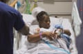 Peace in a hospital bed with her babies