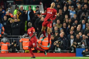 Fabinho celebrates.