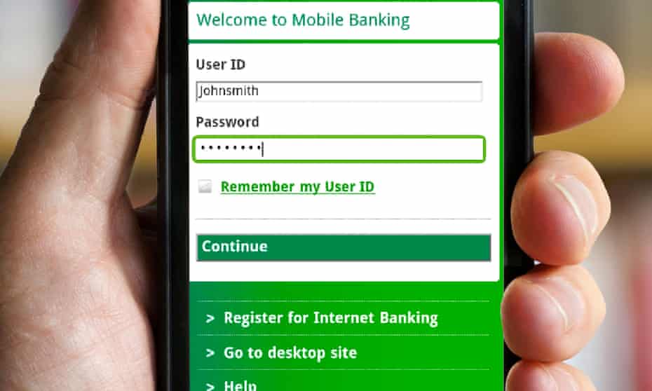 Lloyds banking app on a smartphone