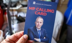 A House of Commons calling card with Ian Paisley Jr