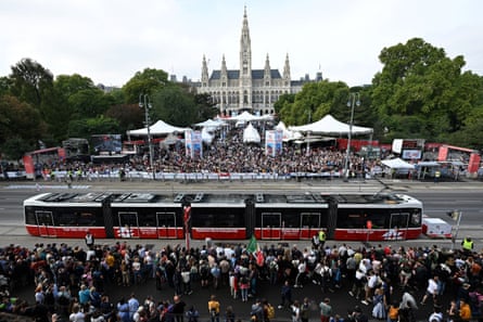 Thousands turned out to see the event in the centre of Vienna.