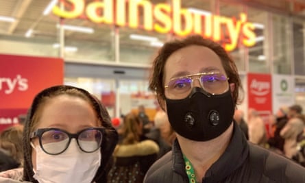 Blair Barnette and her husband at Sainsbury’s in Whitechapel, east London